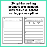 Second Grade Opinion Writing Prompts For Differentiation