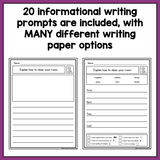 First Grade Informational Writing Prompts For Differentiation