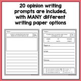 SPANISH Writing Prompts for First Grade Opinion Writing