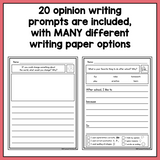 First Grade Opinion Writing Prompts For Differentiation