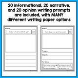 SPANISH Writing Prompts for Kinder - Informational, Narrative, & Opinion BUNDLE