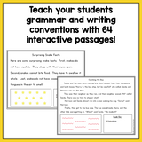 Grammar & Writing Conventions No-Prep Interactive Whiteboard Passages