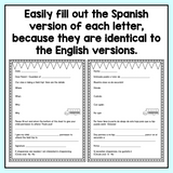 Parent Notes Pack in English and Spanish