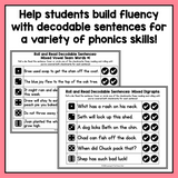 Roll and Read Decodable Sentences Center Activities for 1st Grade | Year Long Literacy Centers
