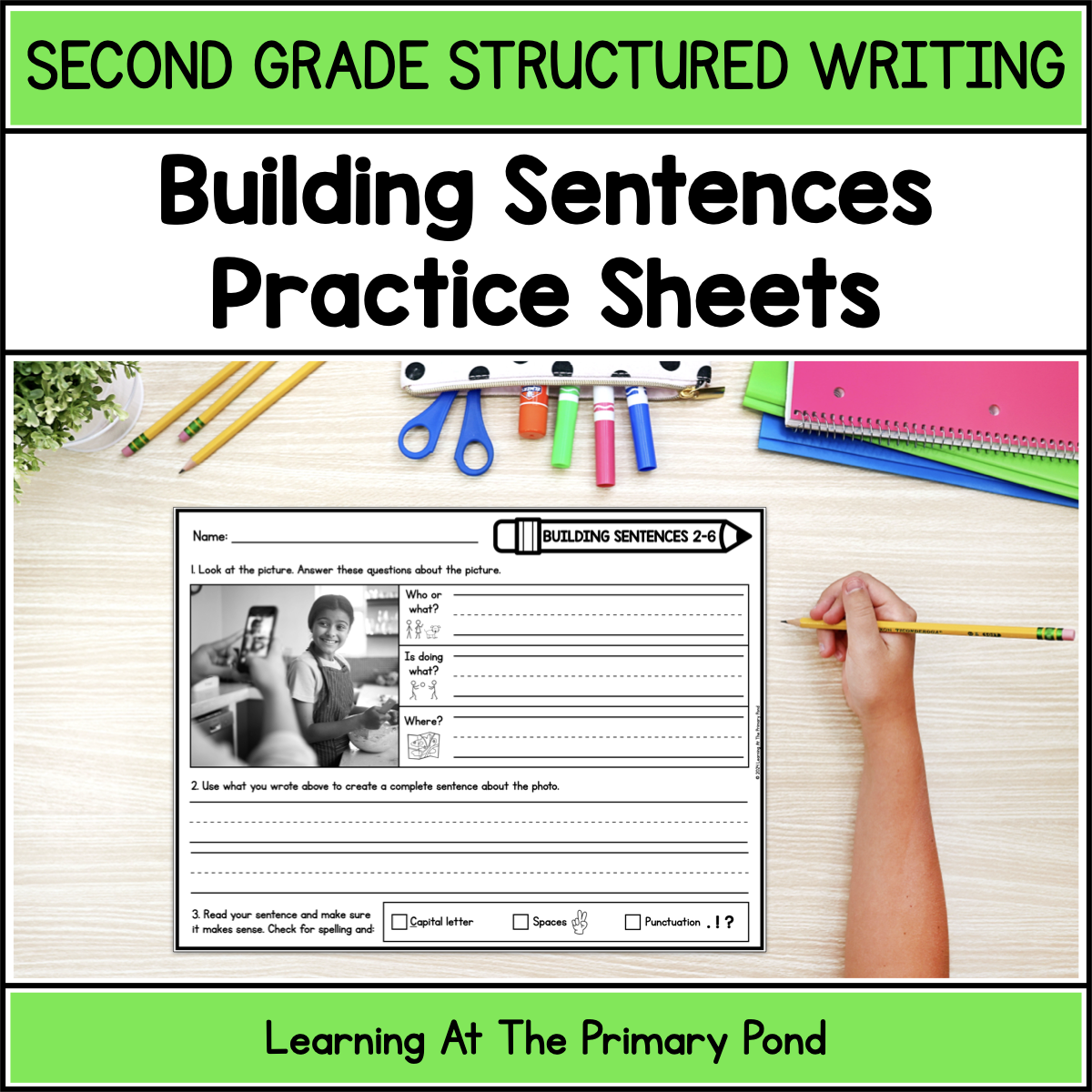 Sentence Writing Practice Sheets for 2nd Grade | Structured Writing ...