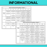 Second Grade Writing Rubrics - Narrative, Informational, and Opinion Genres