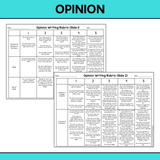 Second Grade Writing Rubrics - Narrative, Informational, and Opinion Genres