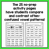 Silent E Words Worksheets for Decoding Practice | Compare & Contrast Phonics