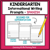 SPANISH Writing Prompts for Kindergarten Informational Writing