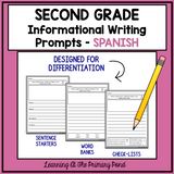 SPANISH Writing Prompts for Second Grade Informational Writing