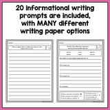 SPANISH Writing Prompts for Second Grade Informational Writing