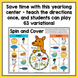 Spin and Cover Center Activities for Kindergarten | Year Long Literacy Centers