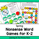 Nonsense Word Games for Kindergarten, 1st, and 2nd grade | Spring Theme