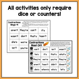 Contractions Games: First Grade No-Prep Phonics - learning-at-the-primary-pond