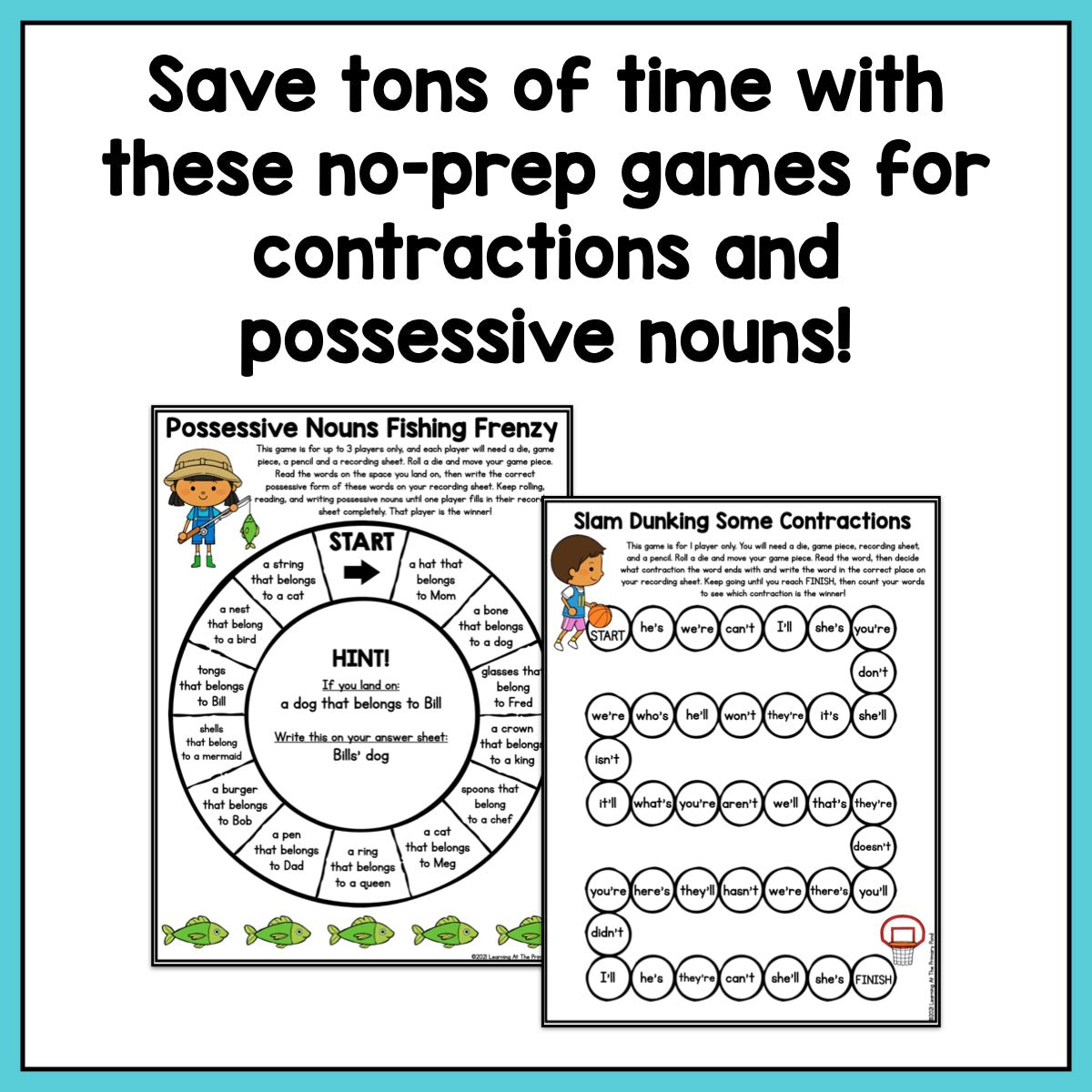 Contractions & Possessives Games: Second Grade No-Prep Phonics - learning-at-the-primary-pond