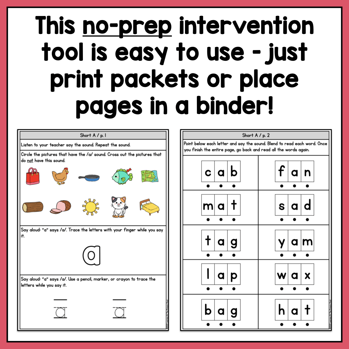 *CVC Words Intervention Pack | No - Prep, Phonics - Based Reading Intervention SALE - Learning at the Primary Pond