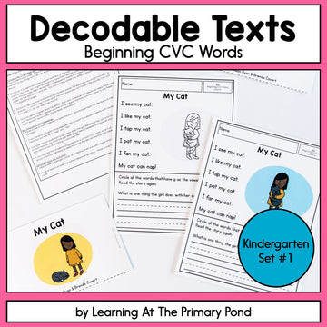 Decodable Readers | Beginning CVC Words | Kindergarten Set 1 | SOR ali ...