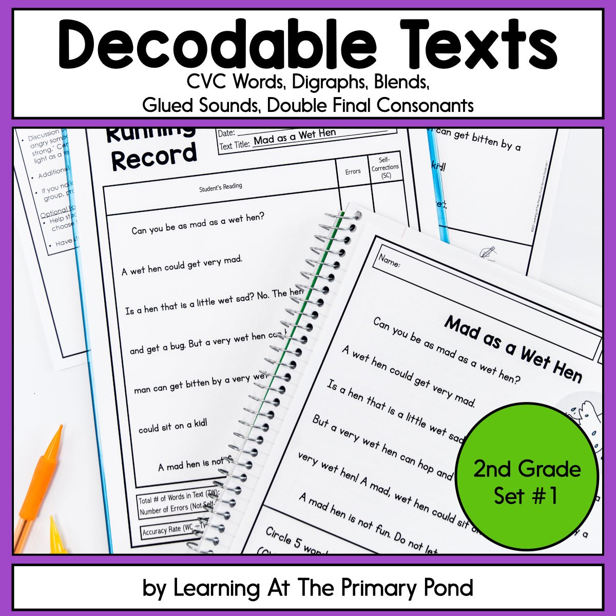 Decodable Readers | CVCs, Digraphs, Blends, Glued Sounds | 2nd Grade Set 1 - learning-at-the-primary-pond