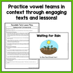 Decodable Readers | Vowel Team Decodable Passages & Books | First Grade Set 8 - learning-at-the-primary-pond