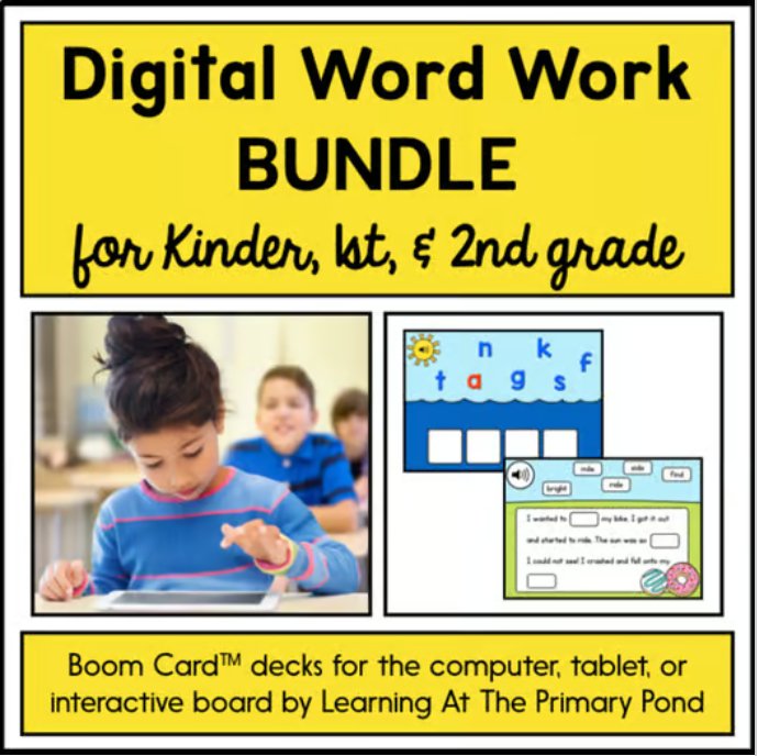 Digital Phonics Games for K, 1st, & 2nd Grade Yearlong MEGA Bundle | BOOM Cards™ - learning-at-the-primary-pond