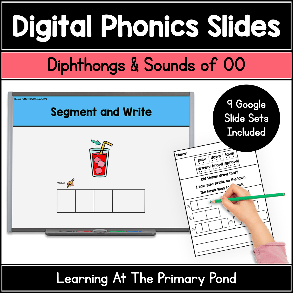 Diphthongs and OO Phonics Slides | Google Slides Phonics Digital Resources - Learning at the Primary Pond