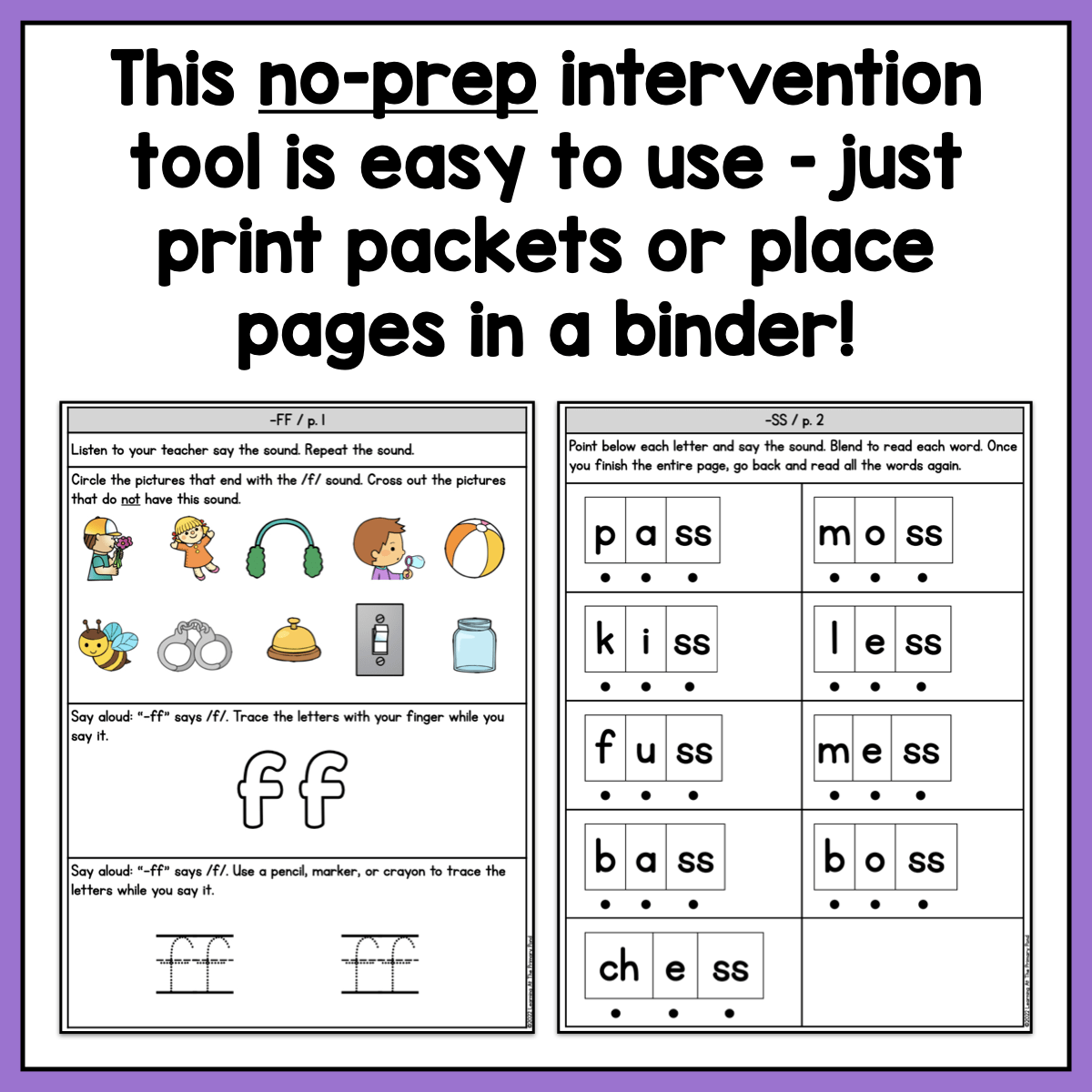 *Double Final Consonants Intervention Pack | No - Prep, Phonics - Based Reading Intervention SALE - Learning at the Primary Pond