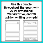 First Grade Writing Prompts | Informational, Narrative, & Opinion Writing BUNDLE - Sale - learning-at-the-primary-pond
