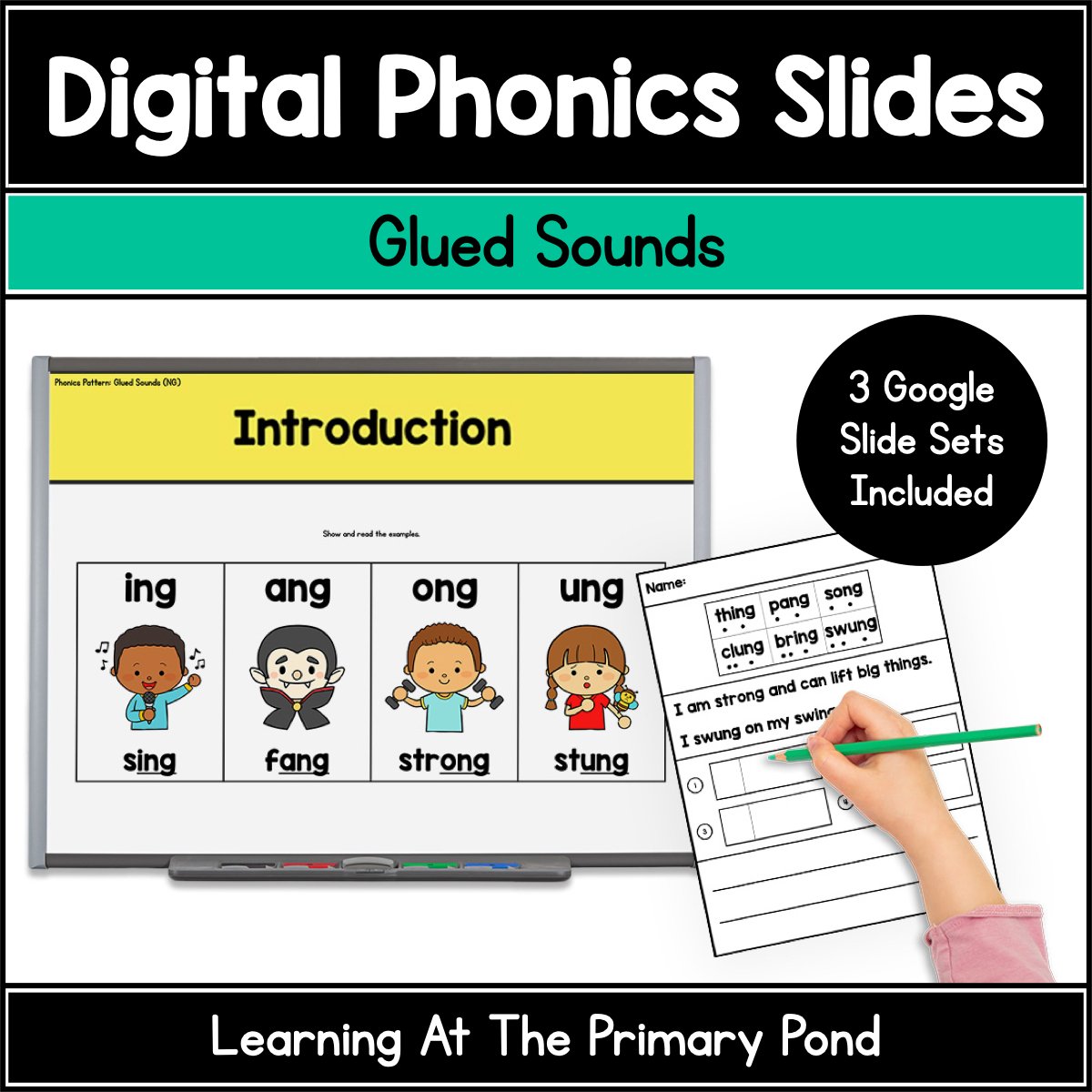 Glued Sounds Phonics Slides | Welded Sounds - NG & - NK | Google Slides Phonics - Learning at the Primary Pond