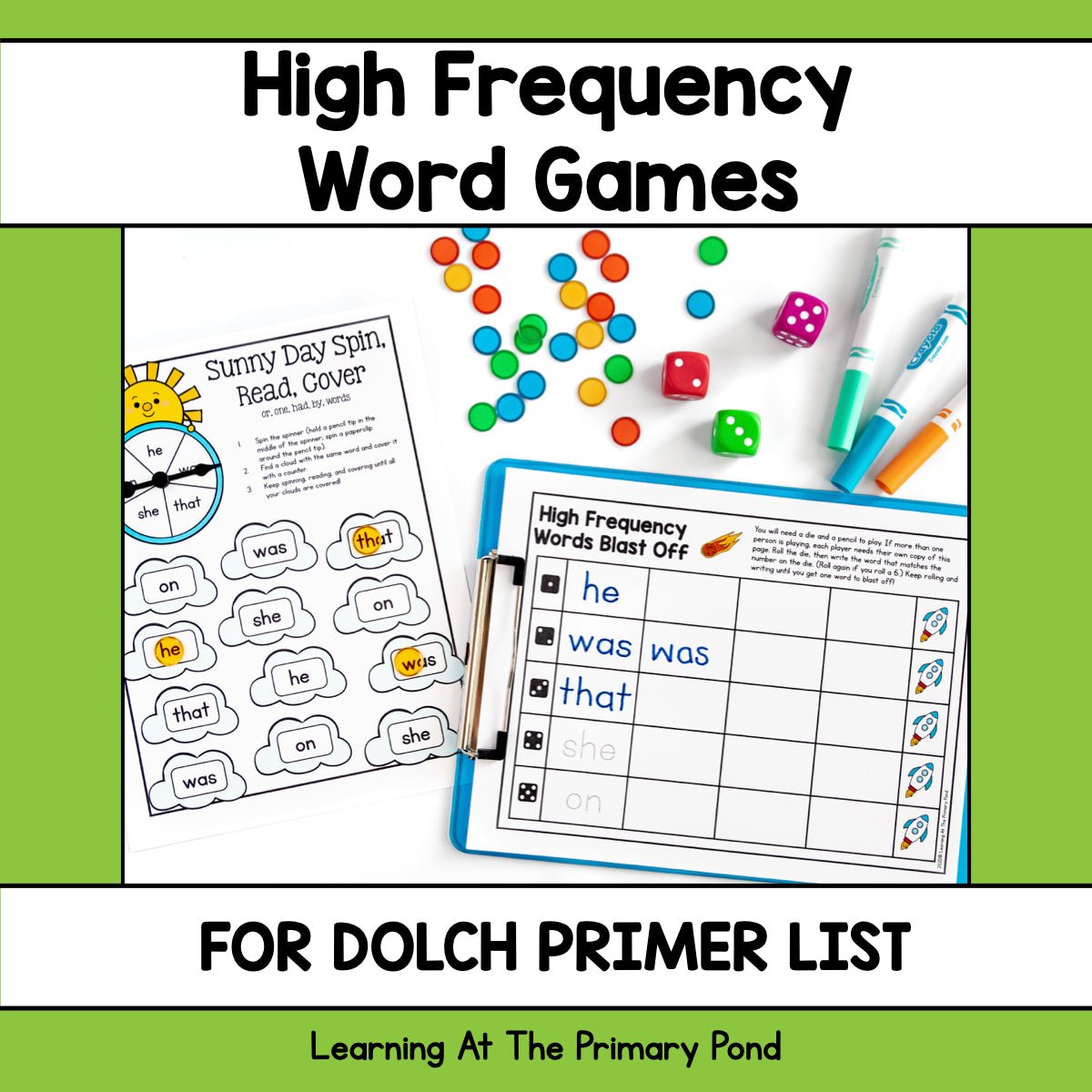 High Frequency Word Games | Dolch Primer Words - learning-at-the-primary-pond