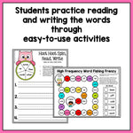 High Frequency Word Games | Dolch Second Grade Words - learning-at-the-primary-pond