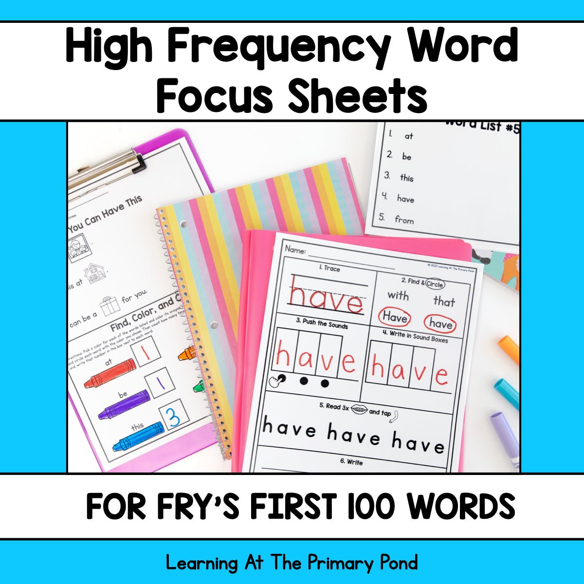 High Frequency Word Worksheets | Fry’s First 100 Sight Words - learning-at-the-primary-pond
