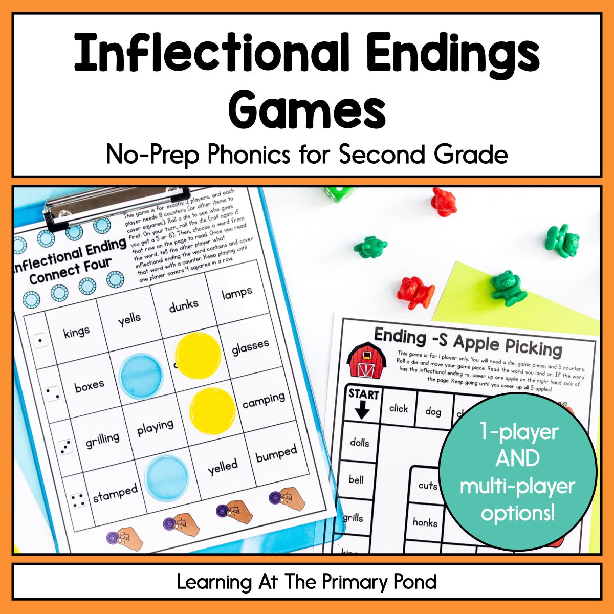 Inflectional Endings Games: Second Grade No-Prep Phonics - learning-at-the-primary-pond