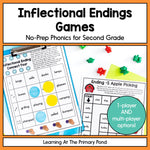 Inflectional Endings Games: Second Grade No-Prep Phonics - learning-at-the-primary-pond