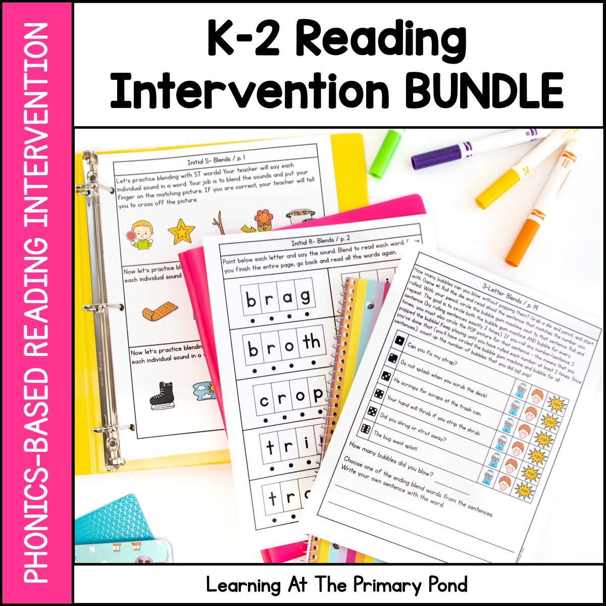 *K - 2 Phonics - Based Reading Intervention Packs Bundle SALE - Learning at the Primary Pond