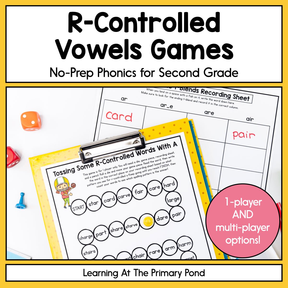 R-Controlled Vowel Games: Second Grade No-Prep Phonics - learning-at-the-primary-pond