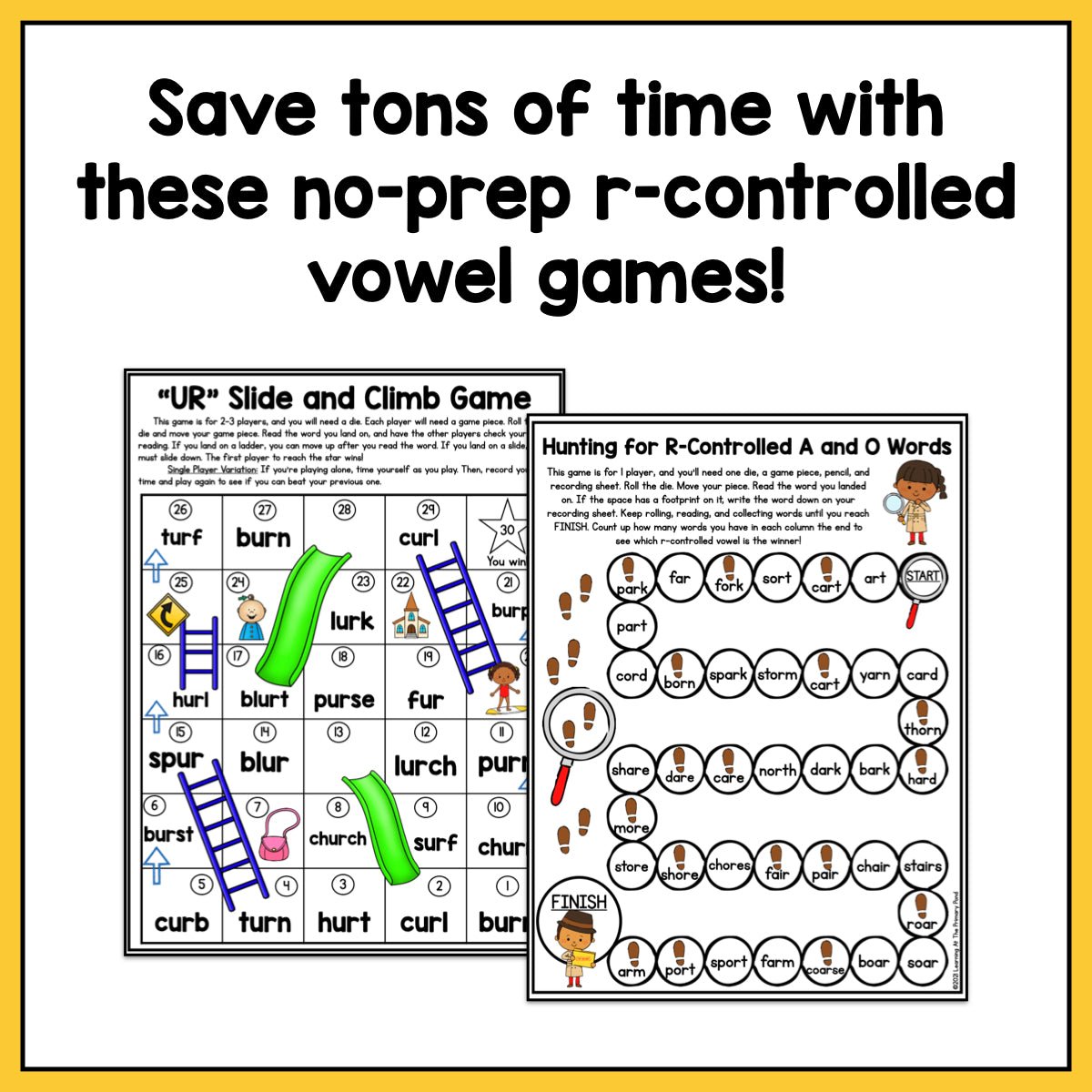 R-Controlled Vowel Games: Second Grade No-Prep Phonics – Learning at ...