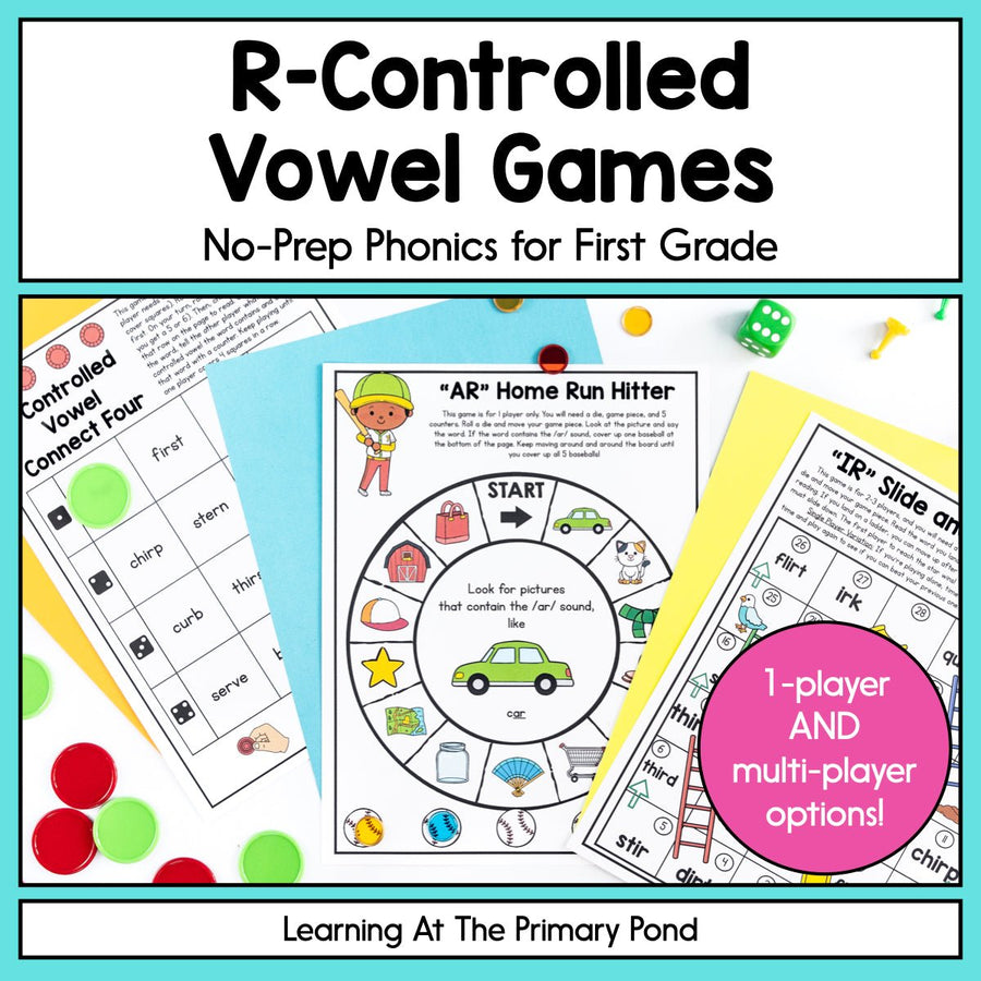 Controlled R Printable Games R-Controlled Vowels Games: First Grade No-Prep Phonics – Learning at ...