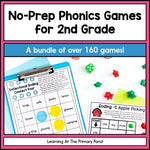 Second Grade No-Prep Phonics Games Bundle - Sale - learning-at-the-primary-pond