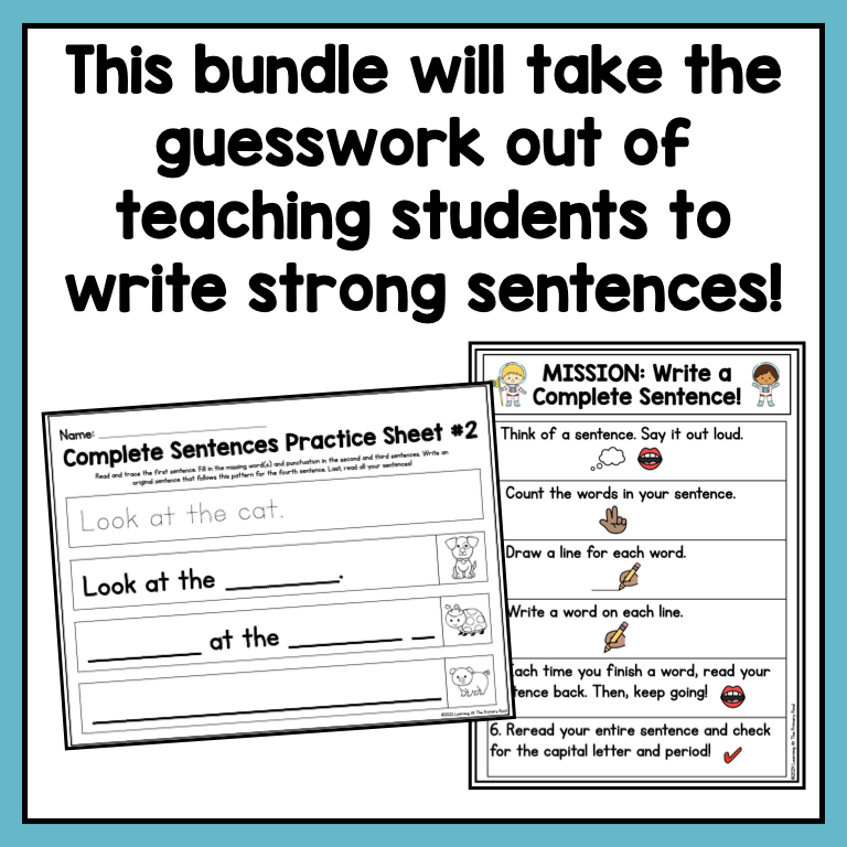 *Sentence Writing Success Toolkit for Kindergarten - learning-at-the-primary-pond