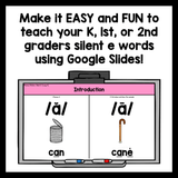 Silent E Phonics Slides | CVCE Long Vowels | Google Slides Phonics - Learning at the Primary Pond