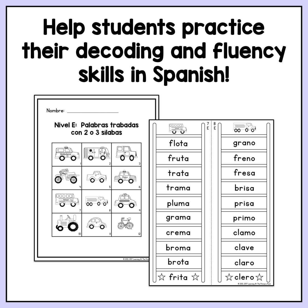 Spanish Reading Fluency Ladders / Escaleras de fluidez - learning-at-the-primary-pond
