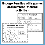 Spanish Summer Homework Pack for Kindergarten/Rising First Graders - learning-at-the-primary-pond