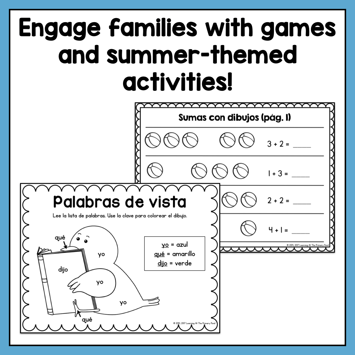 Spanish Packet Homework Spanish Summer Homework Pack for Kindergarten/Rising First Graders ...