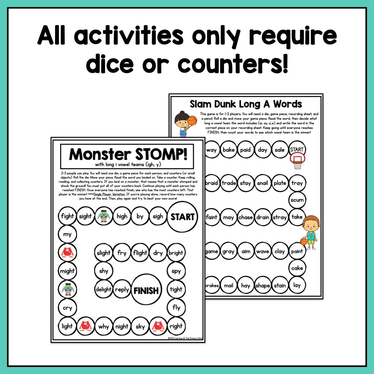Vowel Teams Games Second Grade No Prep Phonics Learning At The Vowel teams games second grade no prep phonics learning at the