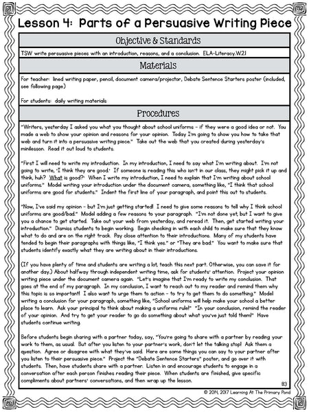 Second Grade Opinion Writing Lessons {2nd Grade Writing Workshop Unit 7}