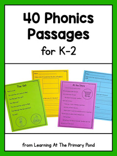 40 Phonics Passages for K-2 - learning-at-the-primary-pond