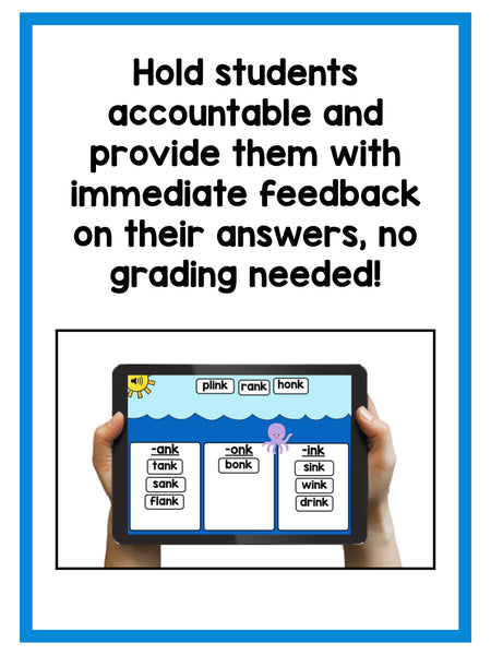 Digital Word Work Short Vowels Bundle: CVC + Blends & Digraphs | Boom Cards