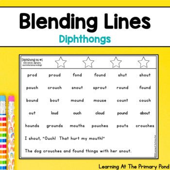 Blending Lines | Diphthongs - learning-at-the-primary-pond