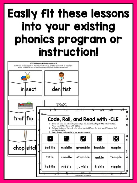 Complete Guide to Teaching Syllable Types & Syllable Division Rules - learning-at-the-primary-pond