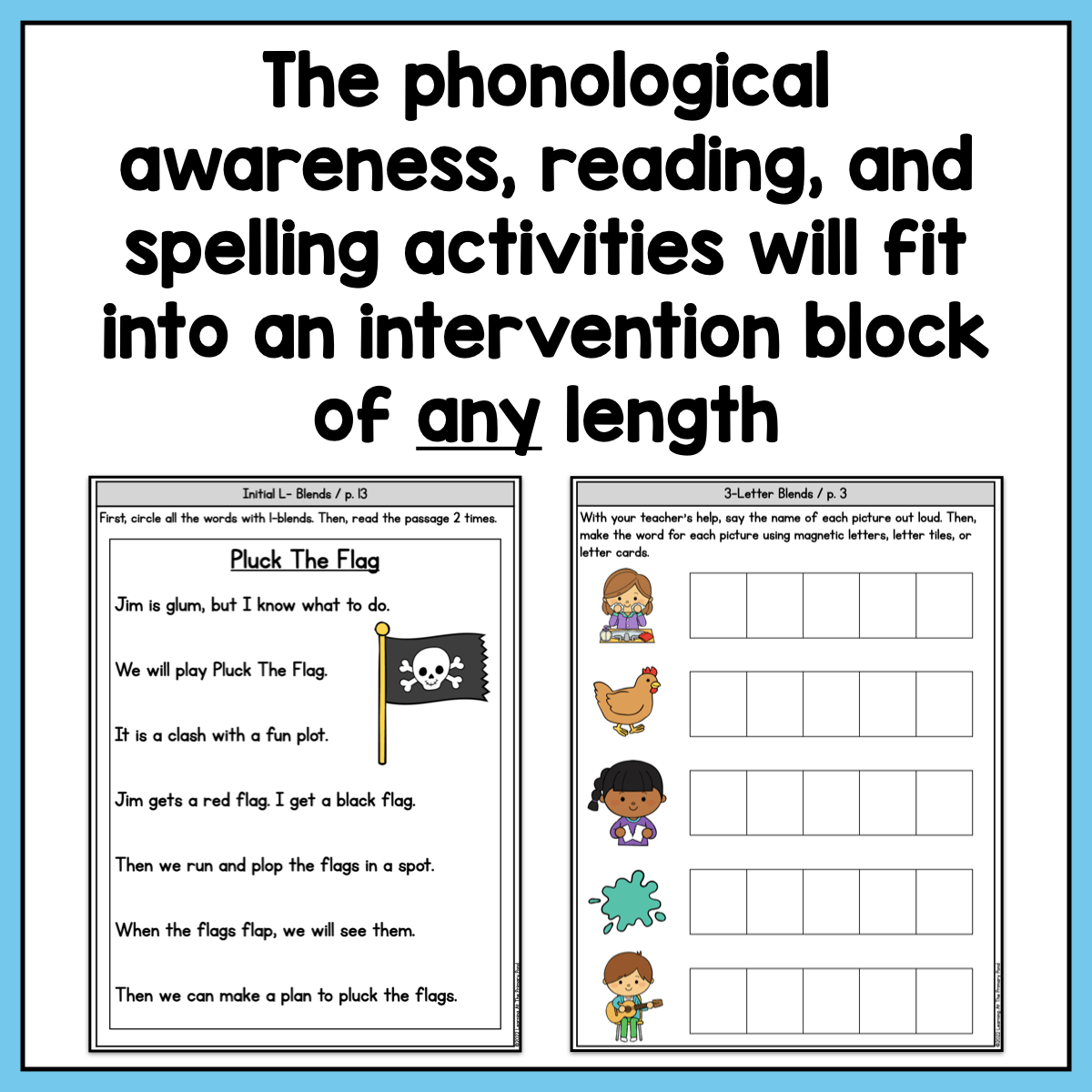 Consonant Blends & Glued Sounds Intervention Pack | No-Prep, Phonics-Based Reading Intervention - learning-at-the-primary-pond